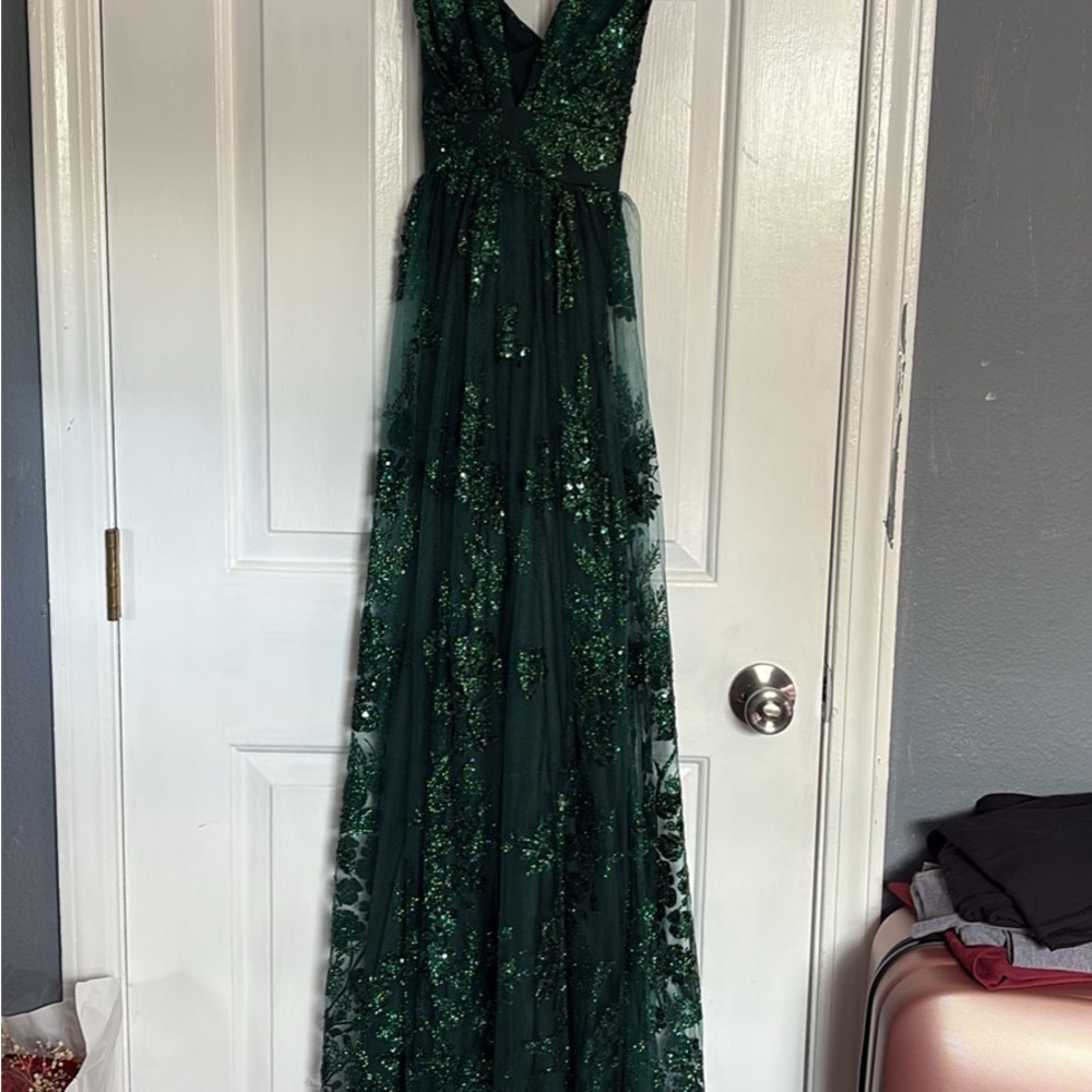 Elegant Green Sequin Gown